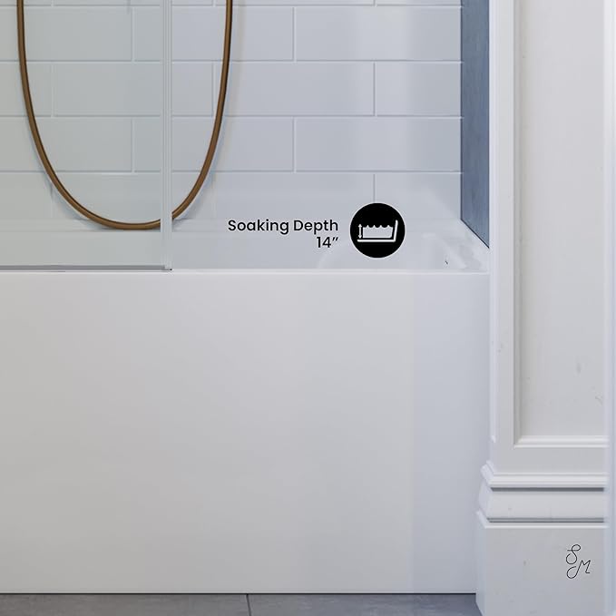 Swiss Madison Well Made Forever Voltaire 48"x32" Acrylic White, Alcove, Right Hand Drain, Apron Bathtub