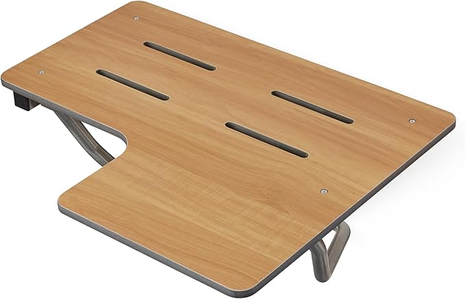 Seachrome 26" x 22.5” Teak Reversible Folding Transfer Tub/Shower Seat, ADA Compliant