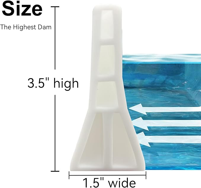 3.5" High Collapsible Shower Threshold Water Dam 59"Shower Water Splash Guard Shower Threshold Barrier Water Stopper To Keep Water In Shower Dry And Wet Bathroom