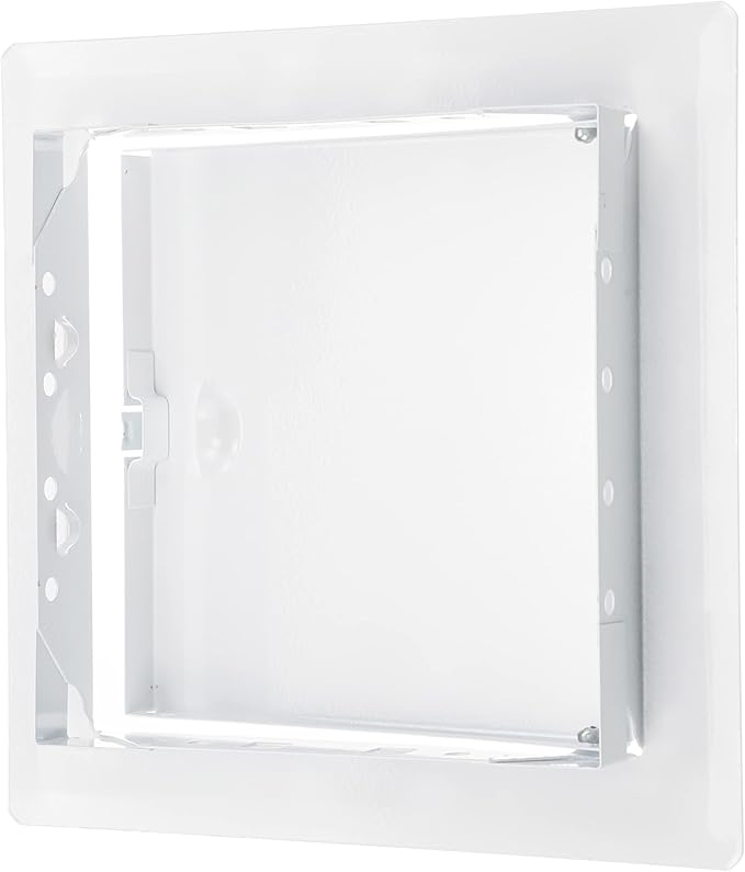 6" x 6" White Metal Access Panel. Service Shaft Door Panel. Plumbing, Electricity, Heating, Alarm Wall Access Panel for Drywall. Bathroom Services Access Hole Cover.
