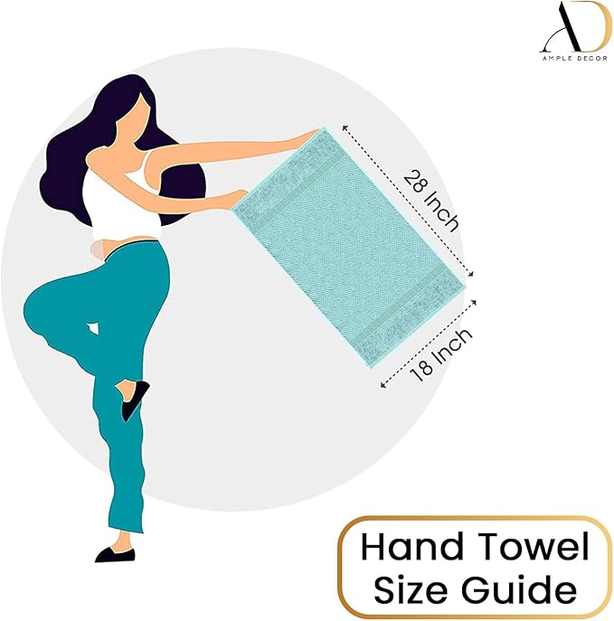 Ample Decor 100% Cotton Hand Towel for Kitchen Set of 4 Mint Green, Absorbent Premium Quality Popcron Textured - 18 X 28 Inch