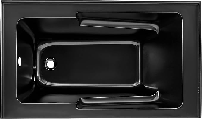 Voltaire 54 in. x 30 in. Acrylic Matte Black, Alcove, Integral, Left-Hand Drain, Apron Bathtub