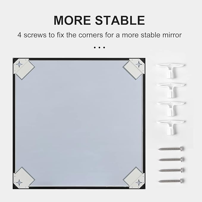 30x36 Inch Black Bathroom Mirror, Copper-Free Mirror, Aluminum Alloy Frame Vanity Rectangle Wall Mounted Modern Mirror for Bedroom/Living Room/Porch Horizontal or Vertical
