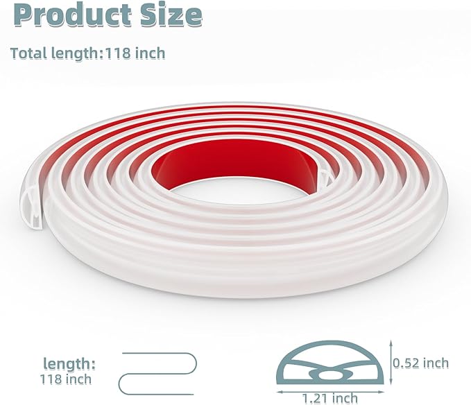 118Inch New Shower Threshold Water Dam Barrier,Collapsible Self-Adhesive Silicone Shower Water Guard for Bathroom Bathtub and Kitchen,Shower Water Blocker Suitable for Wheelchair Acces(Transparent)