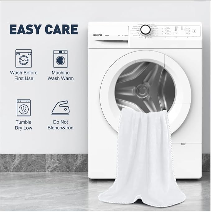 White Beautiful Comfortable Cotton Bath Towels, (54x27) 137.16 cm x 68.58 cm, White, Hair, Face. Body Design, Premium Bathroom Collection