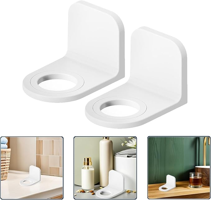 Self Adhesive Shower Gel Bottle Rack Hook Wall Mounted Shampoo and Conditioner Holder Liquid Soap Shower Holder for Bathroom Organization ()