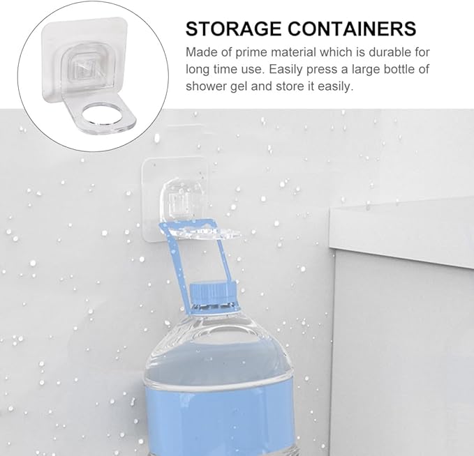 Garneck 2 Pcs Shower Gel Holders Wall-mounted Adhesive Storage Racks for Bathroom Kitchen Strong Sealing Shampoo and Shower Gel Bottle Organizers