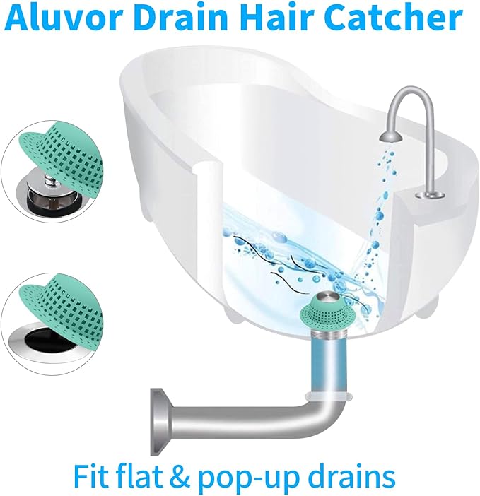 Shower Drain Hair Catcher Bathtub Drain Cover Shower Protector for Pop-Up & Regular Drains