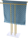 JQK Bath Towel Holder Stand Brushed Gold, 30 Inch Free Standing Double Towel Rack Shelf for Bathroom Floor, Light Gold, BTH100L30-WG