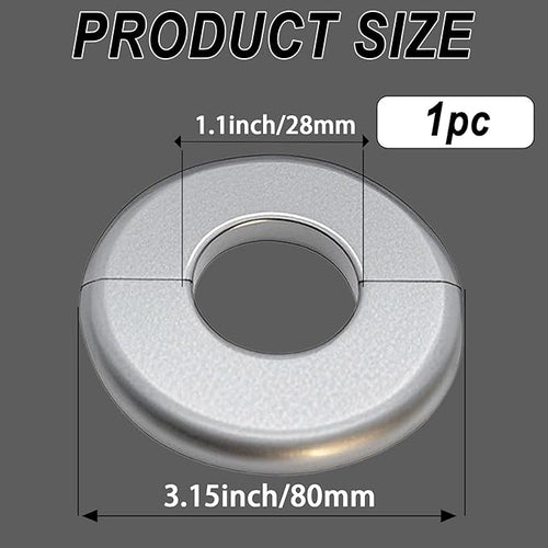1 Piece ABS Wall Split Flange Round Self-Adhesive Escutcheon Plate Cover Plumbing Pipe Cover for Water Pipe Faucet Decoration 1.1"/28mm, Silver
