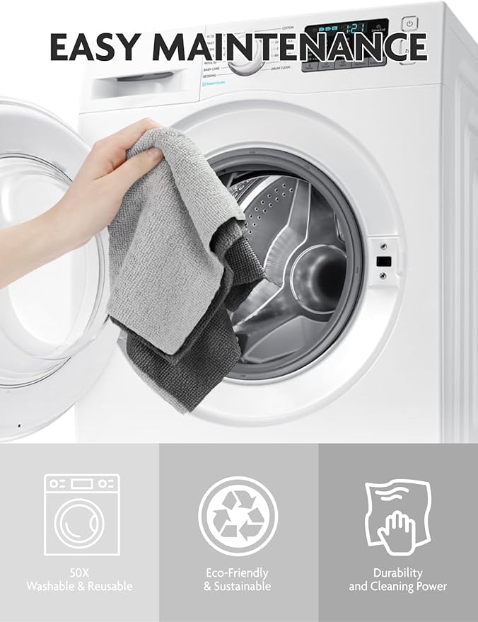 Fantasticlean Microfiber Cleaning Cloth Roll -75 Pack, Tear Away Microfiber Towels, 12" x 12", Reusable, Washable, Scratch Free, Ultra Absorbent for Car, Home Supplies (DimGray)