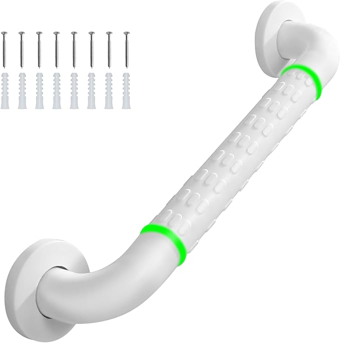 Non-Slip handrails, Stainless Steel Shower Safety Handles, Suitable for bathrooms, Elderly, Handicapped, Handicapped, and Pregnant Women (White, 23.6 1.4in)