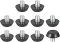 PATIKIL 10 Pcs M8 x 10mm Thread Adjustable Furniture Levelers, Furniture Feet Levelers Screw on Steel Screw in Threaded Leveling Feet Glides for Table Chair Cabinet Patio Legs