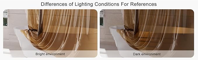 AmazerBath Shower Curtain Liner, EVA Clear Orange-Brown Heavy Duty Shower Curtain and Liner 2-in-1, 72x72 Luxury Plastic Weighted Bathroom Shower Liner, 12 Rustproof Grommets & 3 Heavyweight Stones