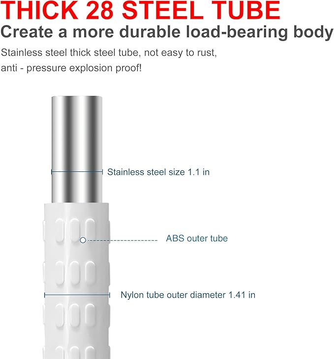 Non-Slip handrails, Stainless Steel Shower Safety Handles, Suitable for bathrooms, Elderly, Handicapped, Handicapped, and Pregnant Women (White, 23.6 1.4in)