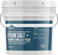 Earthborn Elements Cashmere Vanilla & Peach Epsom Salt 8 lb, One Gallon Bucket, Pure & Undiluted, Soaking Salt with Fragrance