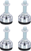 PATIKIL Furniture Leveling Feet 2.8" Dia Base M12 Thread, 4 Pcs Carbon Steel Adjustable Threaded Furniture Levelers Screw on Leg Leveler with Pads for Desk Chair Cabinet, Black