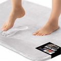 GORILLA GRIP Memory Foam Bath Rugs, Soft Absorbent Velvet Bathroom Mats, Durable Dots on Underside, Machine Washable Bathmat, Carpet Rug Room Decor for Shower Floor, 48x24 Mat, Light Gray