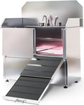 Dog Washing Station – 50 inch Professional 304 Stainless Steel Grooming Tub w/Ramp, Drawer, Faucet & Floor Grate, Dog Bathing Station for Large, Medium & Small Pets, 19" Leak-Proof Deep Soak