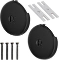 Single Hole Bathtub Drain Cover 1/8", Universal Bathtub Overflow Drain Cover with One Matching Screw for Waste and Over Flow, Tub Overflow Cover Fits Most Standard Bath Tub Drains (2PCS) (Black)