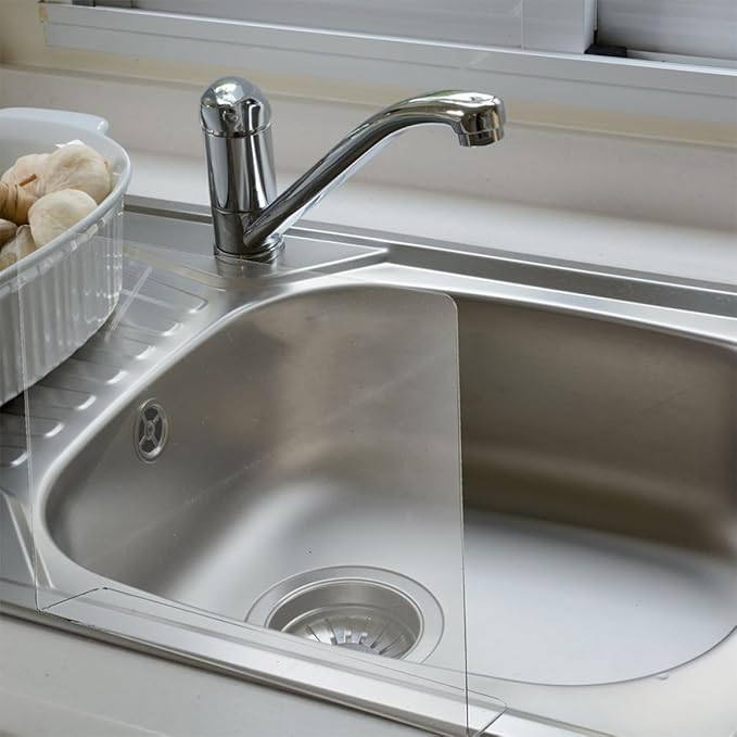 Acrylic Splash Guard for Kitchen Sink, Freestanding Splash Panel Barrier Behind Faucet, Suitable for Bathroom and Bathtub,