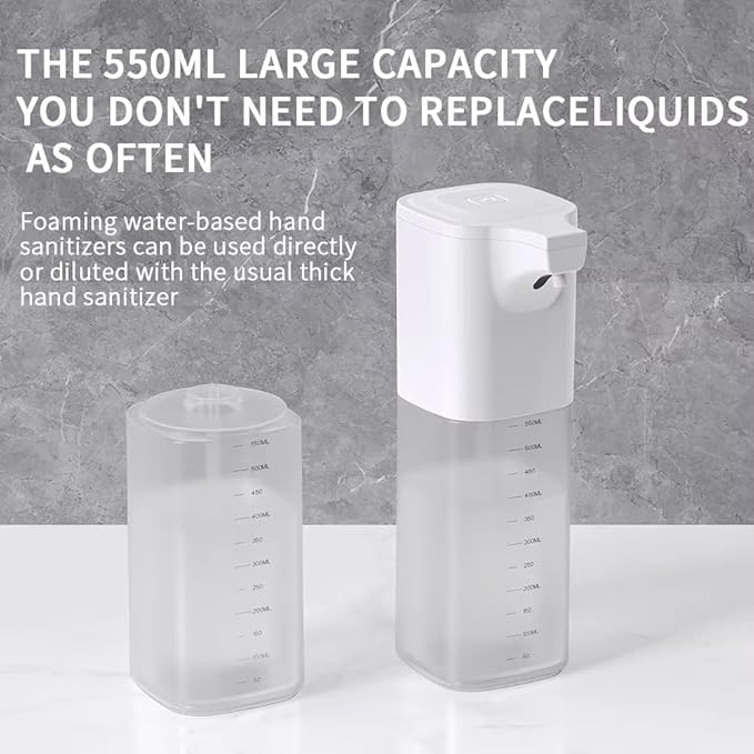 Automatic Liquid Soap Dispenser,Touchless Soap Dispenser 4-Level Adjustable Electric,Auto Bathroom Kitchen Hand Soap Dispenser,18.6oz/550ml,Wall Mounted,Rechargeable