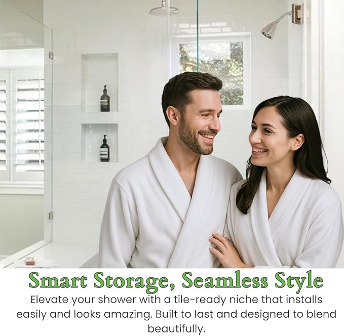 Shower Niche Insert Tile Ready, Recessed Wall Niche, Shower Inserts Kit for Bathroom Wall, Recessed Shelf Insert, Lightweight, Grid Surface for Easy Tile Application, Small Rectangle, 14x8 Inches
