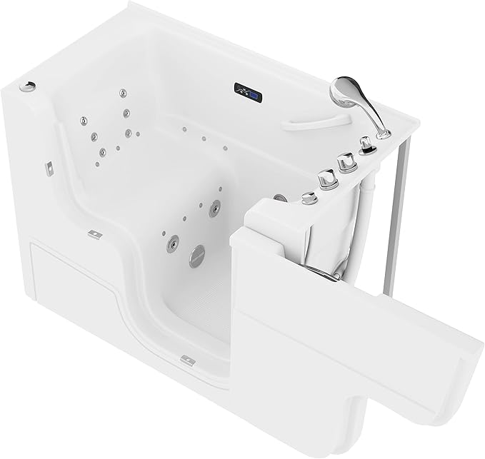 ANZZI Walk In Tub for Seniors 29"x53" Right Drain ADA Wheelchair Accessible - 30 Therapeutic Jets, Quick Fill Faucet, Aromatherapy, Chromatherapy - Compact Design | 2953WCRWD