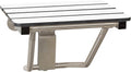 28" x 15" Phenolic White 3” Slats Folding Wall Mount Shower Seat Bench, ADA Compliant