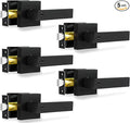 Privacy Door Levers, 5 Pack Matte Black Door Handles, Bed and Bath Door Locksets Heavy Duty Keyless Interior Handles, Reversible for Left Right Handed Doors
