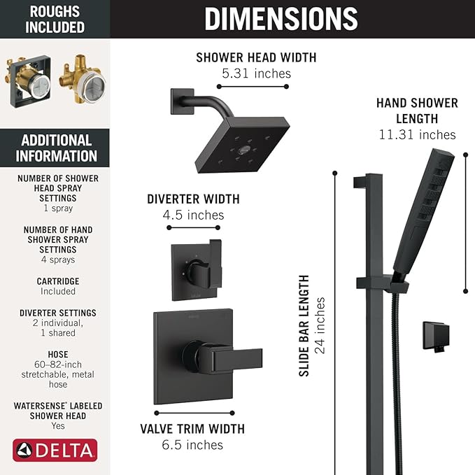 Delta Faucet Ara 3-Setting Shower Handle Diverter Trim Kit, Diverter Valve Trim Kit Chrome, 3 Way Shower Diverter, Delta Diverter Trim, Chrome T11867 (Valve Not Included)