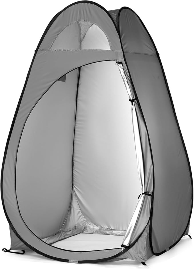 Pop Up Privacy Shower Tent,Portable Outdoor Bathroom Toilet Changing Dressing Room,Instant Rain Shelter for Camping & Beach,Lightweight & Sturdy, Easy Set Up, Foldable, with Carry Bag (Dark Gray)