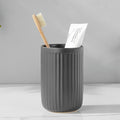 Matte Grey Toothbrush Holders for Bathrooms - Ceramic Toothbrush Toothpaste Holders Set, Bathroom Tumbler Cups Reusable Toothbrush Cup Grey Mouthwash Cup, Counter Organizer.