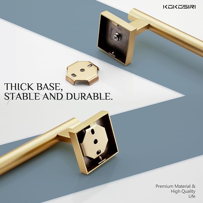 KOKOSIRI Hand Towel Bar Bathroom Towel Holder for Bath Kitchen Cabinet Towel Ring 12 Inch Brushed Gold Stainless Steel B4005BG-L12