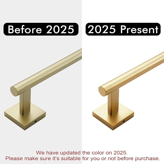 KOKOSIRI Hand Towel Bar Bathroom Towel Holder for Bath Kitchen Cabinet Towel Ring 12 Inch Brushed Gold Stainless Steel B4005BG-L12