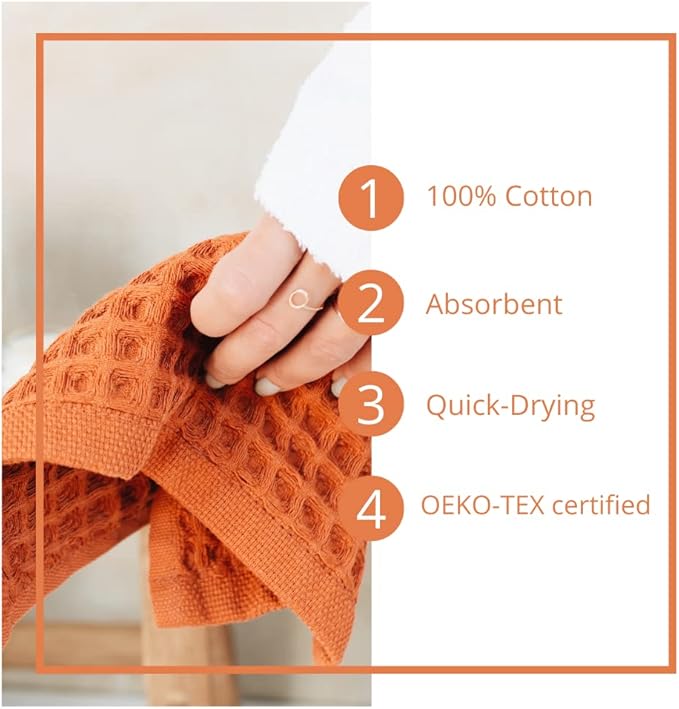 sea me at home Waffle Washcloths Set, 100% Turkish Cotton