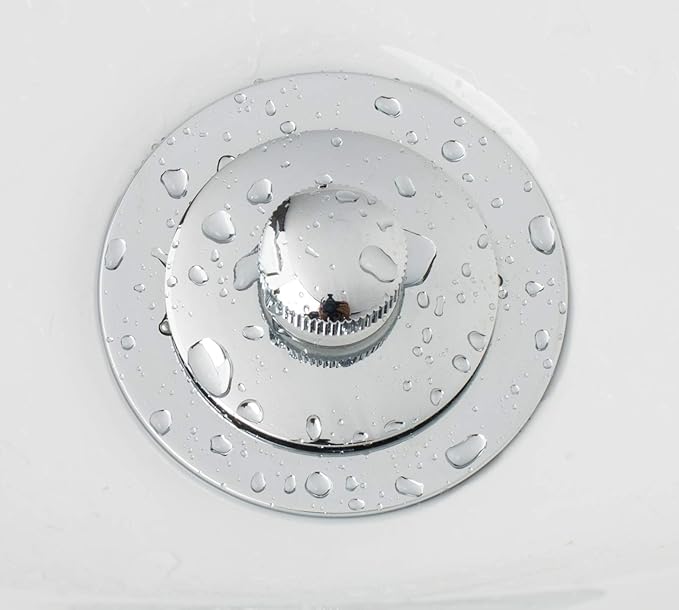 Artiwell Lift & Turn Tub Trim Set with Two-Hole Overflow Faceplate, All Brass Bathtub Conversion Kit Assembly with 2-Hole Overflow Face Plate and Universal Fine/Coarse Thread (Chrome Plated)