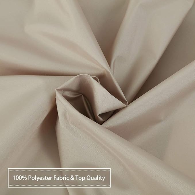 CAROMIO Hotel Quality 100% Waterproof Fabric Shower Curtain or Liner with Magnets for Bathroom, 72 x 72 inches, Tan