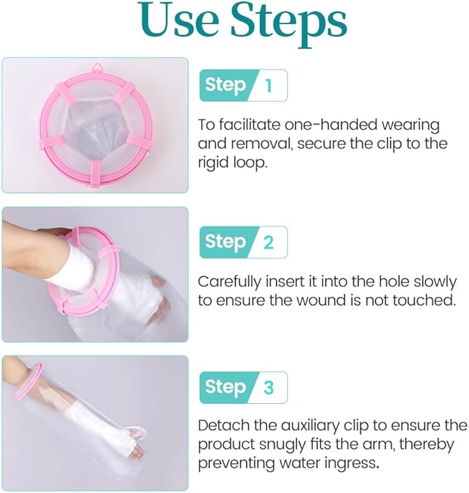 Cast Covers for Shower Arm, Waterproof Cast Cover Arm Adult, Cast Protector for Surgery, Hands, Wrists, Elbow, Finger to Keep Wounds Dry, Waterproof Arm Sleeve for Showering After Surgery, Reusable