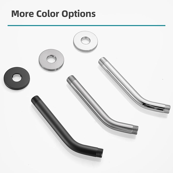 Cobbe Shower Arm with Flange and Teflon Tape, 10-Inches Wall Mounted Shower Pipe Arm 304 Stainless Steel Extension for Fixed Shower Head, Brushed Nickel
