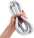 Silicone Shower Hose Extra Long,Explosion Proof Anti Winding Showerhead Hose,Used In Showerheads Spray Bidet Bathing Toilet Cleaning Flexible RV Shower Hoses Replacement (Silver, 15 In)