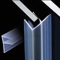 Frameless Soft Shower Door Sweep Seal Drip Rail, Glass Shower Silicone Door Seal Strip,Weatherproof Silicone Seal Fit for Glass (F Type, 6mm (1/4"))