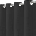 Inhousolu No Hook Waffle Weave Shower Curtain with Removable Snap in Fabric Liner Set for Bathroom, 230 GSM Heavy Duty Weighted Hem, Water Repellent Washable Bath Curtains, 36 x 72 Inch, Black