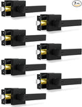 Privacy Door Levers, Matte Black Door Handles Heavy Duty Bed and Bath Door Locks Interior Keyless Locksets, Reversible for Left Right Handed Doors, 7 Pack