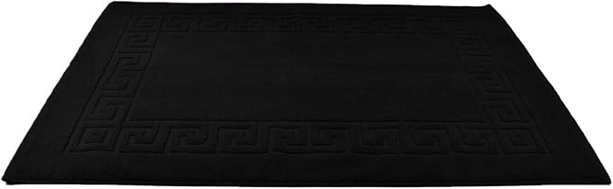 DAN RIVER Greek Cotton Bath Mats Set of 2 – Not a Bathroom Rug, Ultra Soft, Highly Absorbent & Machine Washable Bath Mat Towel for Bathroom Floor Mat – Durable, Quick-Dry, 21x34 Inches, Black
