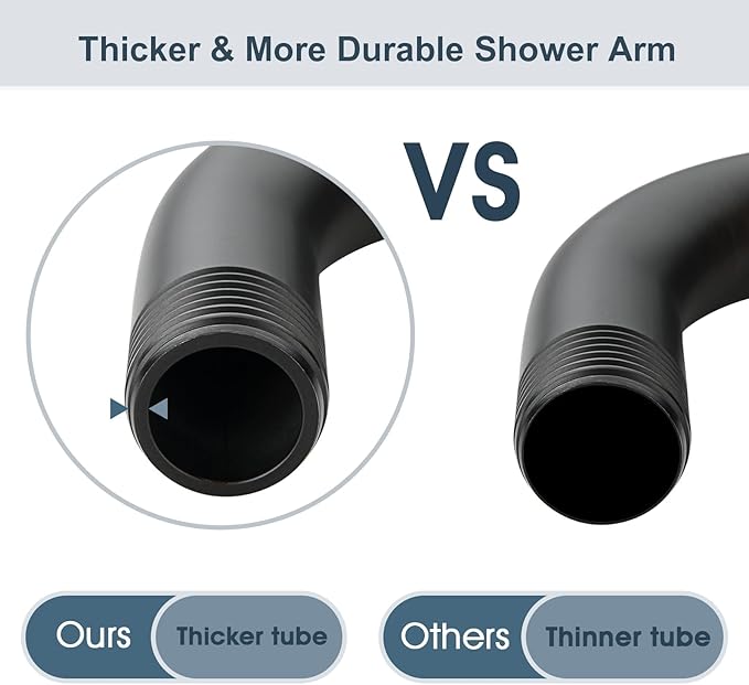 BRIGHT SHOWERS Shower Arm with Flange 10 Inches Solid Brass Shower Head Extension Arm, Wall Mounted Shower Pipe Arm for Rainfall Shower Head and Handheld Showerhead, Oil-Rubbed Bronze