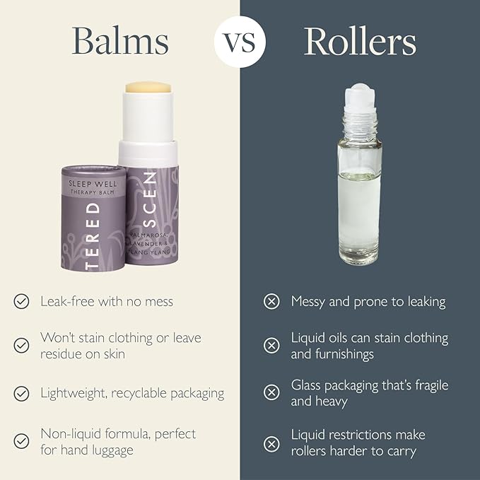Scentered Aromatherapy Balm Stick - Sleep Well Lavender Essential Oil Roll On to Help Sleep - Natural Sleep Aid with Palmarosa & Ylang Ylang - Self-Care Stocking Stuffers for Women