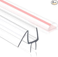 Frameless Shower Door Seal Strip 2 Pack x 39 Inch MD Glass Shower Door Bottom Seal Strip for 3/8" Glass Shower Door Sweep, Ultra-Clear Polycarbonate, Stop Showers Leaks Create A Water Barrier