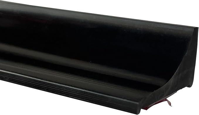 39 Inch Shower Threshold Water Dam Barrier,Silicone Shower Door Bottom Seal for Water Stopper,Flexible Edge Trim for Kitchen Sink Splash Guard,Self Adhesive Water Blocker for Bathtub,Black