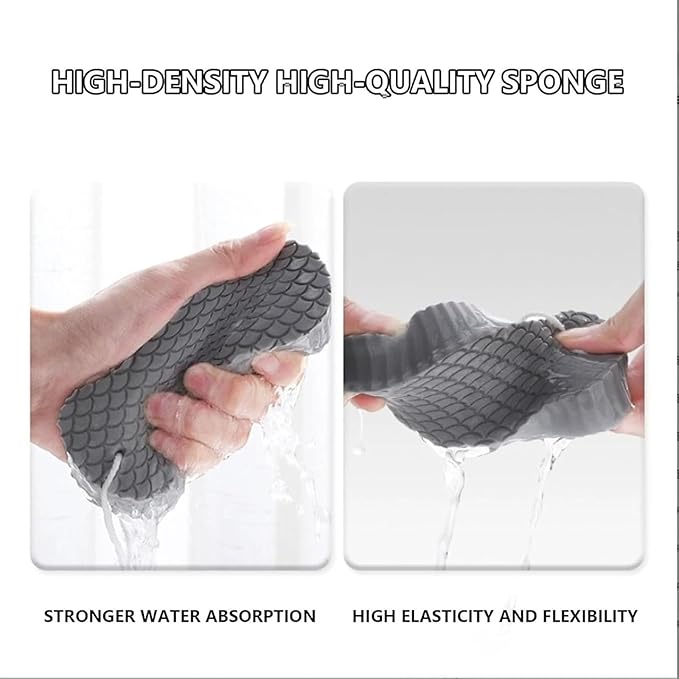 Magic Exfoliating Bath Sponge, 3D Super Soft Exfoliating Bath Sponge, Gentle & Effective Exfoliation, Highly Absorbent Design for Convenience and Durability (2PCS-A)